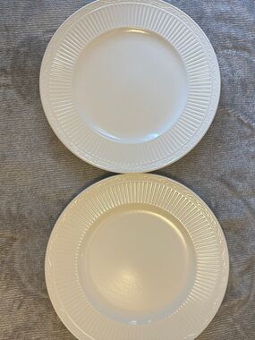 Mikasa Cream Embossed Rim Dinner Plates - Set of 2
